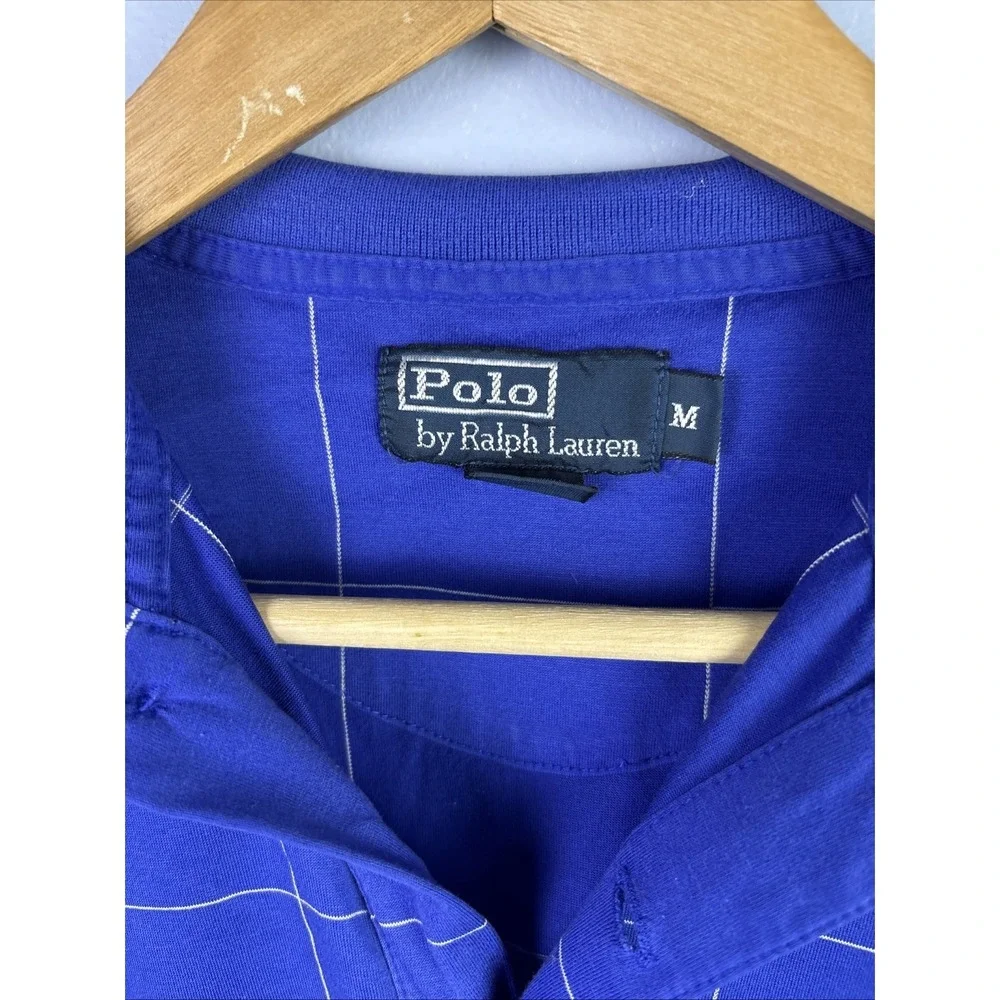 Polo Ralph Lauren Golf Vtg Golf Polo Shirt Mens Size M‎ Navy Pattern Window Pane